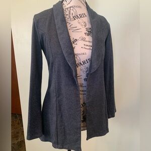 Necessitees Sweatshirt Stretch Blazer Open Front Gray Grey Women’s Small